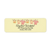 Baby shower voor suiker en specerijen — Retouradre Etiket (Voorkant)