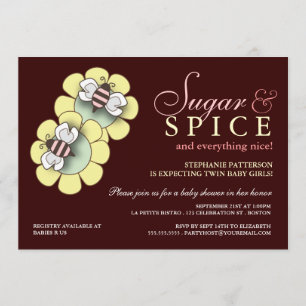 Baby shower voor suikerbieten en specerijen kaart