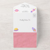 Baby shower voor ultraviolette spoeling all in one uitnodiging (Buitenkant)