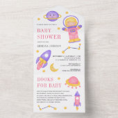 Baby shower voor ultraviolette spoeling all in one uitnodiging (Binnen)