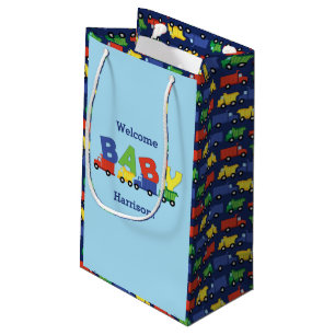 Baby shower voor vrachtwagens klein cadeauzakje