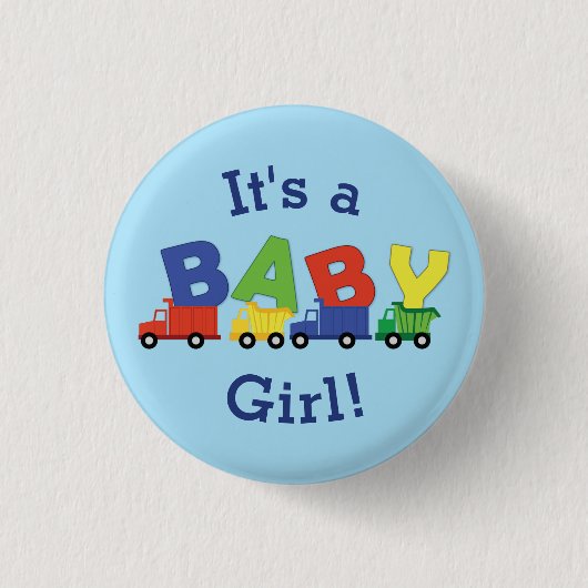 Baby shower voor vrachtwagens ronde button 3,2 cm (Voorkant)