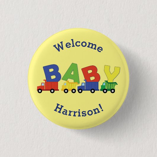 Baby shower voor vrachtwagens ronde button 3,2 cm (Voorkant)