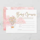 Baby shower voor Warm luchtballon, Briefkaart voor (Voorkant / Achterkant)