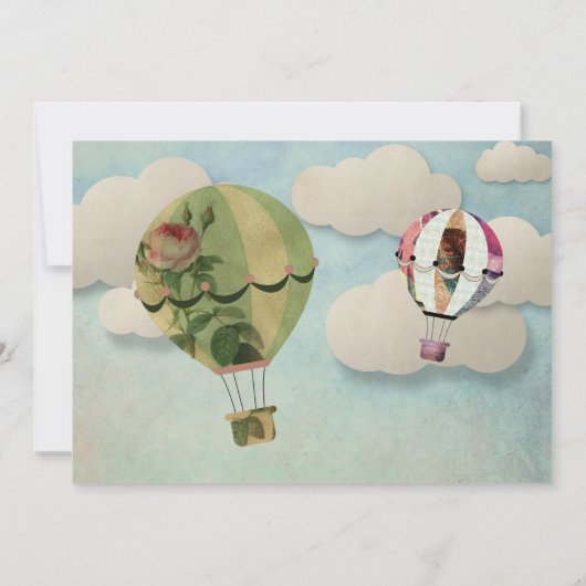 Baby shower voor warmluchtballon kaart (Achterkant)