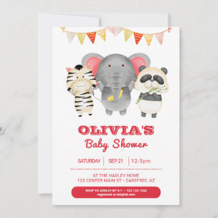 Baby shower voor wilde feestdieren kaart
