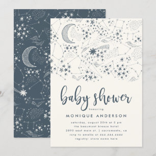 Baby shower voor witte Sterrennacht Kaart