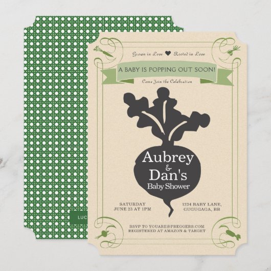 Baby shower voor zaaizaad kaart (Voorkant / Achterkant)