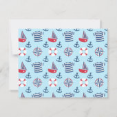Baby shower voor zeepboot Anchor Nautical Pattern Kaart (Achterkant)