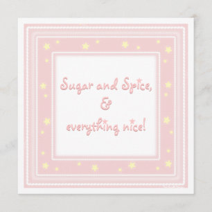 Baby shower voor zoete roze suiker en specerijen kaart