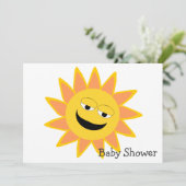 Baby shower voor zonneschijnontwerp kaart (Staand voorkant)