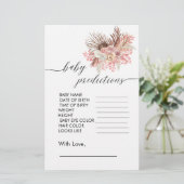 Baby shower voorspelling Boho Dusty Roos Bloemen (Staand voorkant)