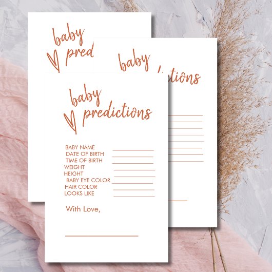 Baby shower voorspelling Boho hart terracotta