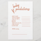 Baby shower voorspelling Boho hart terracotta (Voorkant)