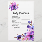 Baby shower Voorspelling Paarse roze lavendel (Voorkant)