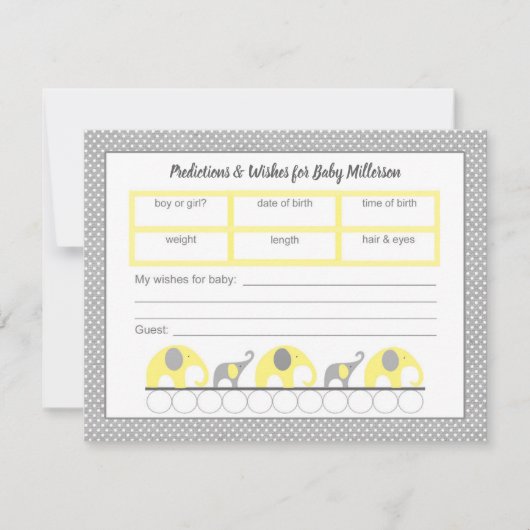 Baby shower Voorspellingen en wensen - neutraal Kaart (Voorkant)