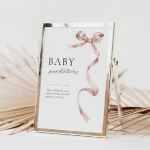 Baby shower voorspellingen tabel teken met boog on poster
