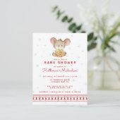 BABY SHOWER | Vrolijke Kerst Muis Uitnodiging (Staand voorkant)