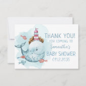 Baby shower walvisjongen bedankkaart (Voorkant)