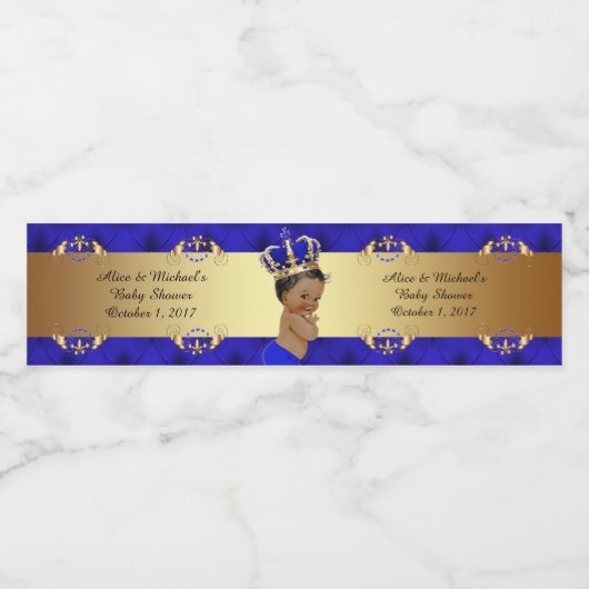 Baby shower Waterflesetiketten, Royal Baby shower Waterfles Etiket (Enkel label)