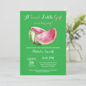 Baby shower Watermelon Invitation Green (Debout devant)