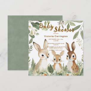 Baby shower Waterverf bossen Kaart