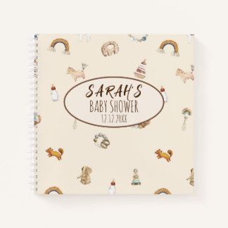 Baby shower Waterverf diersoort Notitieboek