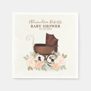 Baby shower Waterverf Floral  vervoer Servet