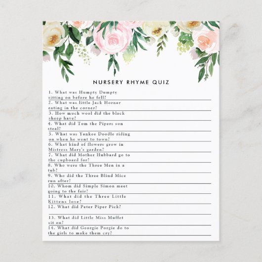 Baby shower waterverf florale crème (Voorkant)