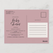 Baby shower waterverf illustratie eenvoudig script briefkaart (Achterkant)