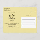 Baby shower waterverf lemon girly script uitnodiging briefkaart (Achterkant)