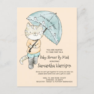 Baby shower waterverf per post uitnodiging briefkaart