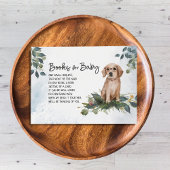 Baby shower waterverf Puppy Book Request Informatiekaartje