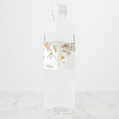 Baby shower Waterverf Stilleven Bloemen Drop Waterfles Etiket (Achterkant)