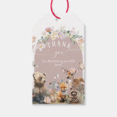 Baby shower waterverf van bosland cadeaulabel (Voorkant)