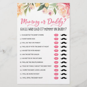 Baby shower wedstrijd van mama of papa