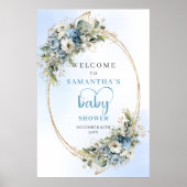 Baby Shower Welcome Poster Elegant Script & Gold   (Devant)