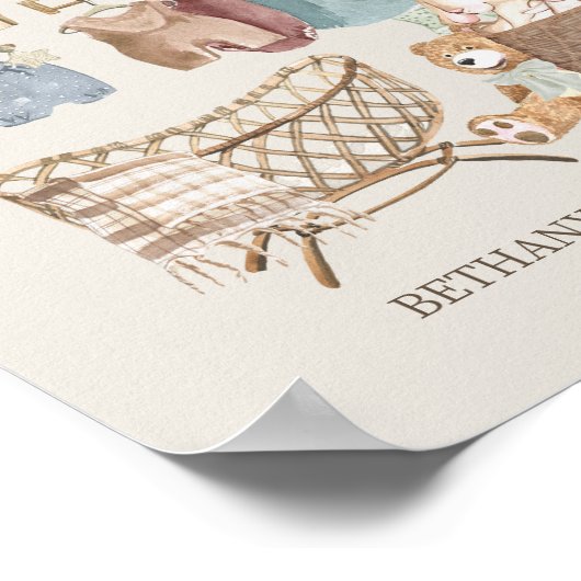Baby Shower Welkom Boho Nursery Thema Poster (Hoek)