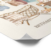 Baby shower Welkom Boho Nursery Theme Poster (Hoek)