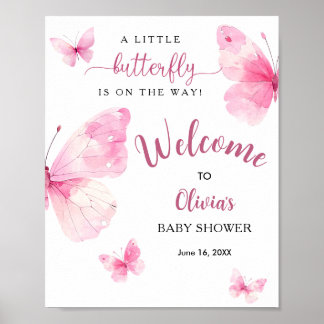 Baby Shower Welkom Kleine Vlinder Poster