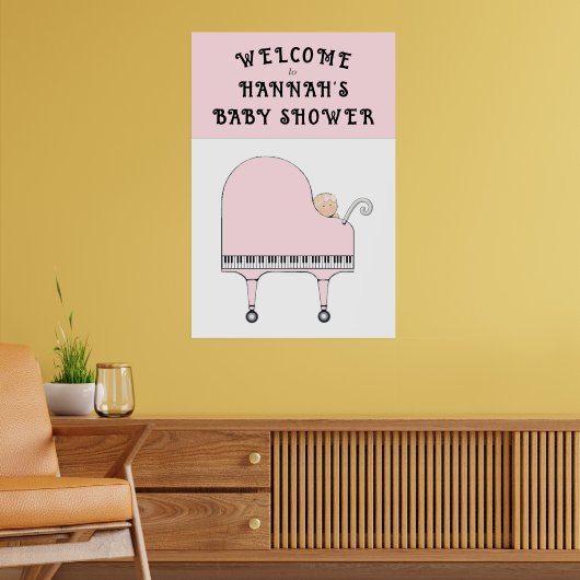 Baby shower Welkom Poster (Woonkamer 2)