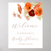 Baby shower Welkom Wildflower Boho Herfst Bloemen Poster (Voorkant)