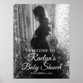 Baby shower welkomstbord met foto poster