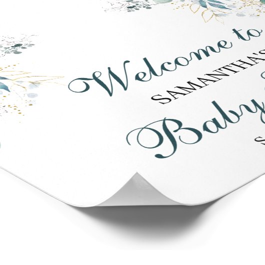 Baby shower Welkomstteken Poster (Hoek)