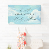 Baby shower Welkomstteken Sky Clouds Blue Banner (Insitu)