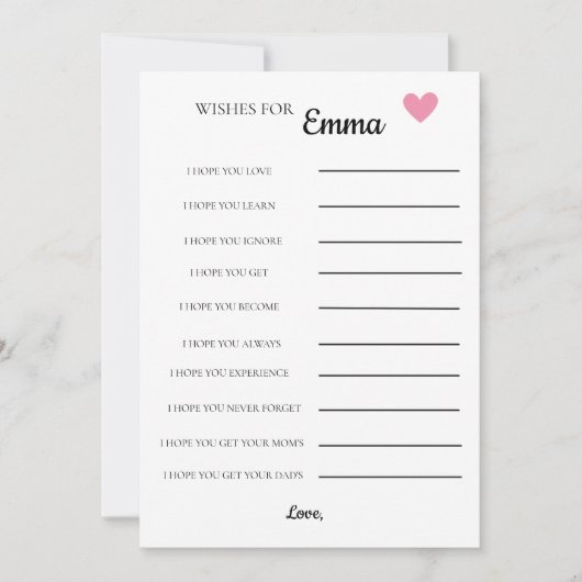 Baby shower - Wensen (Voorkant)