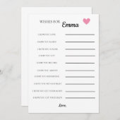 Baby shower - Wensen (Voorkant / Achterkant)