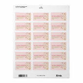 Baby shower Whimsical Pink Floral Blooms Adres Etiket (Full Sheet)