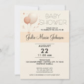 Baby shower Whimsy mignon - Invitation Ballons (Devant)