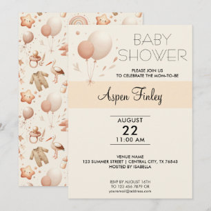 Baby shower Whimsy mignon - Invitation Ballons